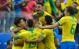 Selebrasi Brazil (Foto Copaamerica.com) 