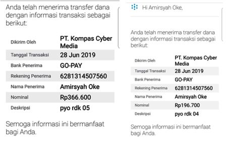 Email transfer Gopay dari Kompasiana (dokpri)