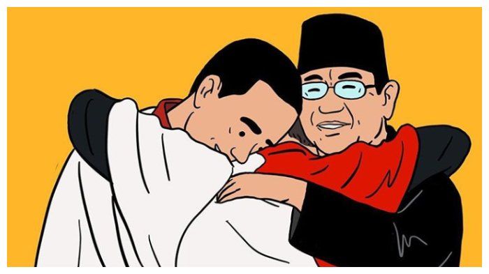 Joko Widodo dan Prabowo Subianto berperlukan. (Gambar ilustrasi oleh Hari Prast via Tribunnews.com)