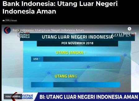 BI menyatakan utang Indonesia aman (sumber: kompas.tv)