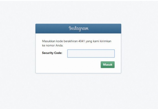 Pihak Instagram mengirimkan kode keamanan ke nomor ponsel | Dokpri