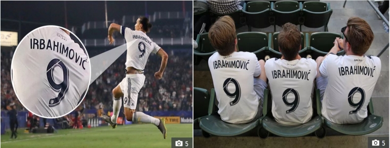  (Momen saat Ibrahimovic menggunakan kaos dengan nama yang salah ketik/ sumber foto dilansir dari thesun.co.uk)