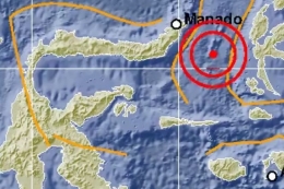 Gempa bermagnitudo 7.0 mengguncang kawasan Ternate, Maluku Utara, Minggu (7/7/2019), pukul 22.08 WIB. Gempa berpotensi tsunami. (dok BMKG)