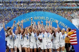 Timnas AS Wanita rayakan juara. (Washingtonpost.com)