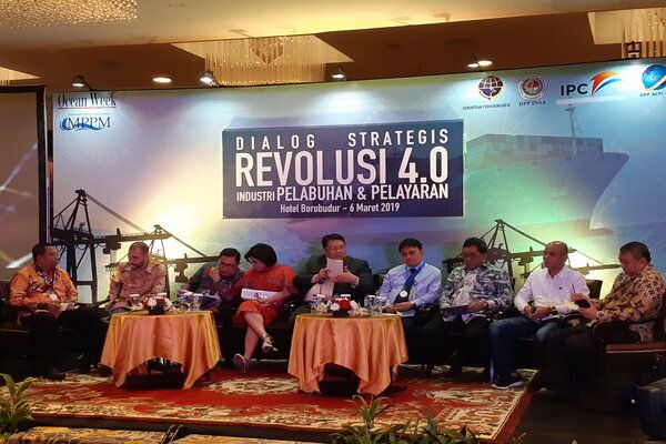Dialog Strategis Revolusi Industri 4.0 Industri Pelabuhan dan Pelayaran di Jakarta Pusat . Dok:Bisnis.Com