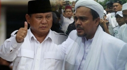 Kolase Prabowo dan Rizieq [Foto: Tribunnews Makassar]