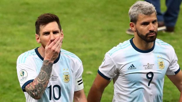 Messi dan Aguero (Foto Pilar Olivares/REUTERS) 