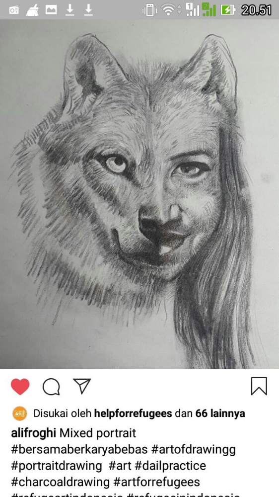 Sketsa oleh Ali Froghi. Detil dan matang (IG @Ali Froghi)