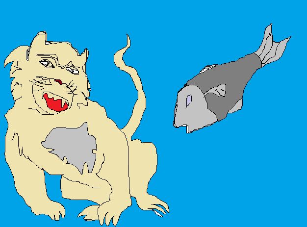 Kucing dan ikan asin (ilustrasi dokumentasi pribadi)