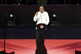 Presiden Terpilih Joko Widodo Menyampaikan Pidato 