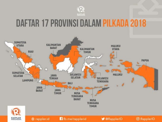 171 Daerah Pilkada Serentak 2018 - Ilustrasi: rappler.id