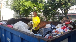 Ilustrasi tempat pengumpulan sampah sementara Kementerian Perindustrian Jakarta. Sumber: Dokpri.