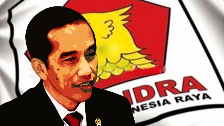 Jokowi dan Gerindra [ilustrasi, diolah dari Tribunnews.com]