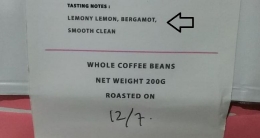 dokpri : cupping notes pada kemasan kopi