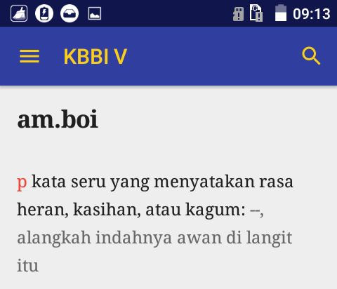 Kata amboi dalam KBBI edisi V (gambar tangkapan layar)