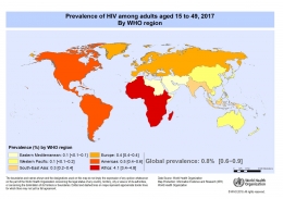 Penyebaran HIV/AIDS di berbagai belahan Dunia (Sumber: who.int)