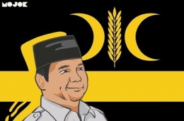 ilustrasi Prabowo dan lambang PKS/foto by mojok.co