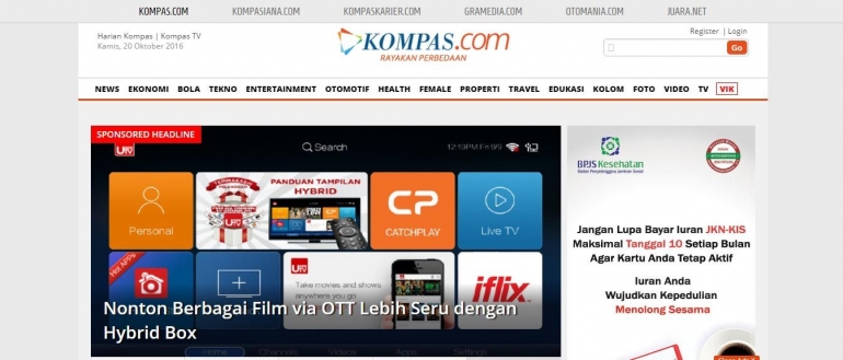 Kompas.com merupakan salah satu portal berita digital utama yang sering saya akses (Sumber: kompas.com)
