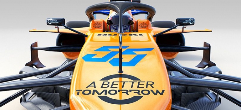 logo a better tomorrow dari BAT di mobil Mclaren Mercedes (sumber foto: bat.com)