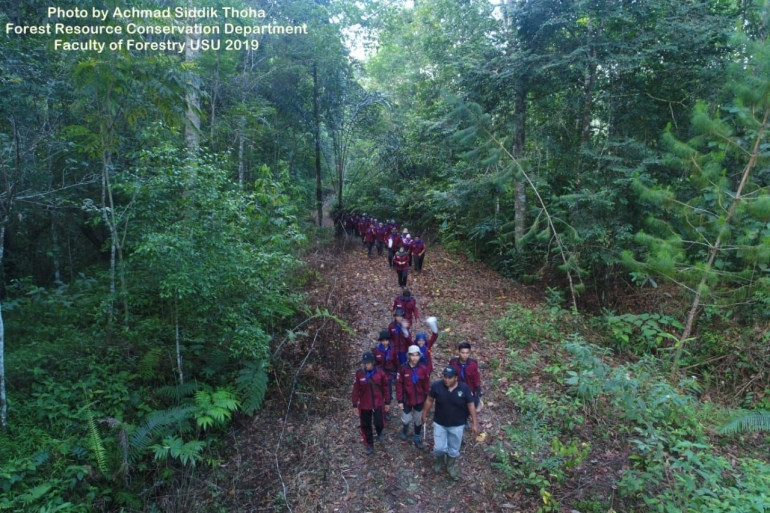 Survei satwa liar di Hutan Alam Pondok Buluh (Dok. pribadi Juli 2019)