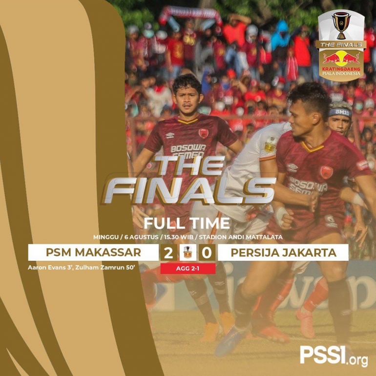 Hasil akhir final leg 2 Piala Indonesia 2018. (Twitter.com/OfisialPialaIDN)