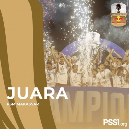PSM kampiun edisi Piala Indonesia ke-7. (Twitter.com/OfisialPialaIDN)