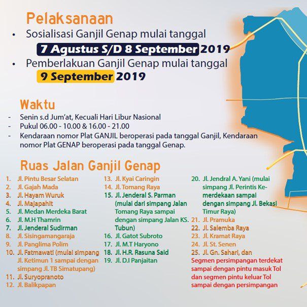 Sosialisasi 16 Rute Baru Ganjil Genap di Jakarta Resmi Sosialisasi 16 Rute Baru Ganjil Genap di Jakarta Resmi