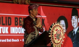 Jokowi di Kongres V PDIP [Foto: Liputan6.com/Johan Tallo]