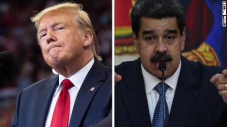 Presiden AS, Donald Trump (Kiri), memberi sanksi kepada Presiden Venezuela, Maduro (Kanan)| Sumber: cnn.com