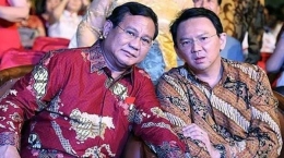 Ketua Umum Partai Gerindra Prabowo Subianto dan Mantan Gubernur DKI Jakarta Basuki Tjahaja Purnama (alias Ahok) | tribunnews.com