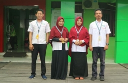 Foto : Tim Nusantara Sehat PKM Sapala, dari kiri, Adil Nirwandi, Sumiati, Retno Suci W. dan Hermansyah (dokpri).