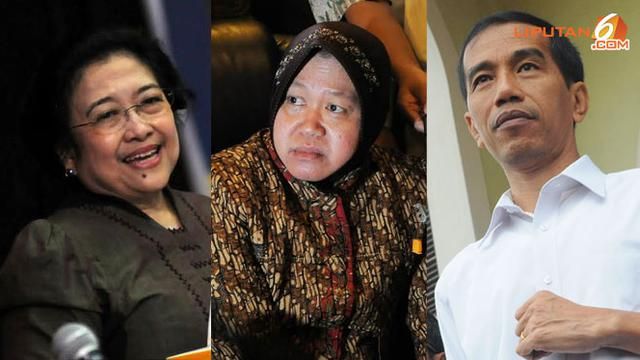 Megawati, Risma dan Jokowi/Dok.Liputan6.com
