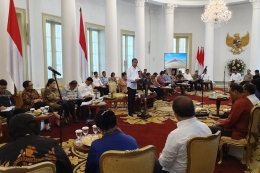 Presiden Jokowi saat memimpin sidang kabinet paripurna di Istana Bogor, Senin (8/7/2019).(KOMPAS.com/Ihsanuddin)