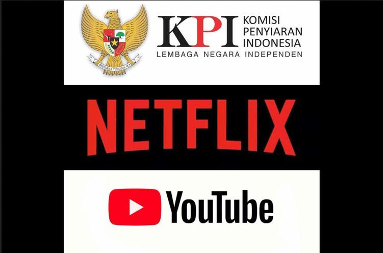 Logo KPI Pusat, Netflix, YouTube I Gambar : Kompas.com
