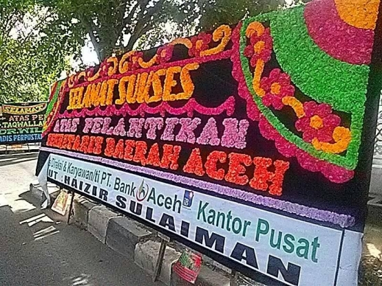 Karangan Bunga Ucapan Selamat untuk Sekda Aceh. Dokpri.