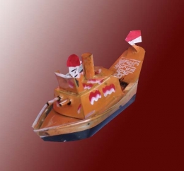 Bentuk Mainan 'Kapal Klotok' Seperti Kapal Perang (Sumber: Koleksi Pribadi) 