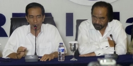 Ketua Umum Partai Nasdem Surya Paloh dan Presiden Joko Widodo (Kompas.com)