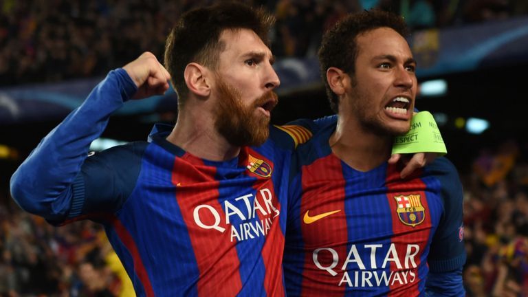 Neymar dan Messi saat di Barcelona (Foto Skysports.com)