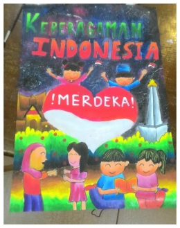 gamabr diambil dari lomba poster peringatan kemerdekaan di SMPK 2 Penabur Jakarta (Foto oleh Joko Dwiatmoko)
