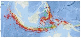 peta titik gempa di Indonesia. sumber : BMKG