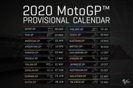 kalender provisioonal motogp 2020 (dok.motogp.com)