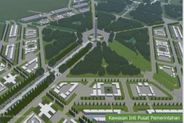 Kawasan inti pusat pemerintahan ibu kota negara (desain Kementerian PUPR) | Gambar: KOMPAS.com