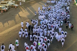 Suasana Jamaah Haji 2019 di Jalan Jalan Mekkah