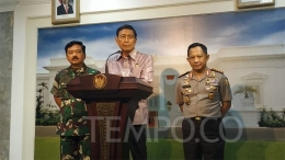 Menkopolhukam Wiranto saat konferensi pers | Dokumen Tempo.co