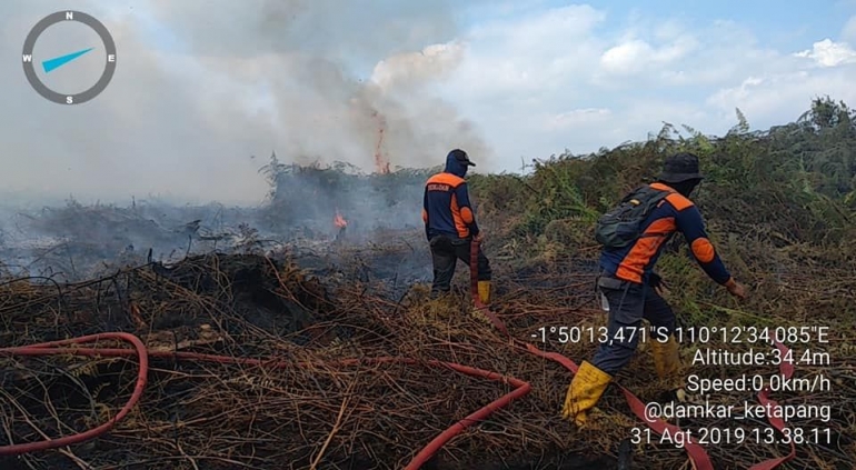 Jalan Pelang-Tumbang Titi, Desa Pelang, Kecamatan Matan Hilir Selatan, Kabupaten Ketapang, Kalimantan Barat. Sumber Foto : Damkar Kabupaten Ketapang.