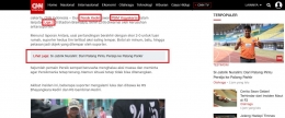 Hyperlink yang digunakan CNN Indonesia pada salah satu beritanya.