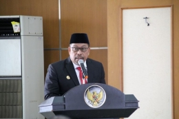 Gubernur Maluku Murad Ismail saat menyampaikan sambutan dalam acara pelantikan Penjabat Sekda Maluku di Kantor Gubernur Maluku, Senin (2/9/2019)