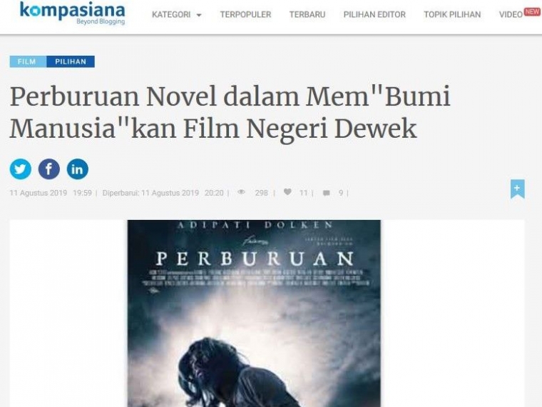 Karya terakhir Thamrin Sonata di Kompasiana. Dok Kompasiana
