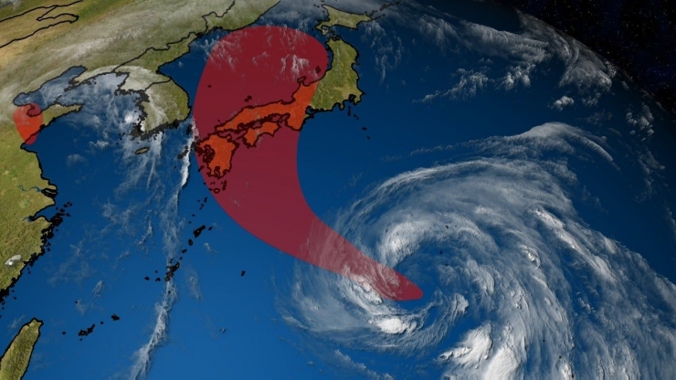               Typhoon Krosa, menuju ke wilayah Kansai di Jepang, Agustus musim panas 2019 (www.weather.com)