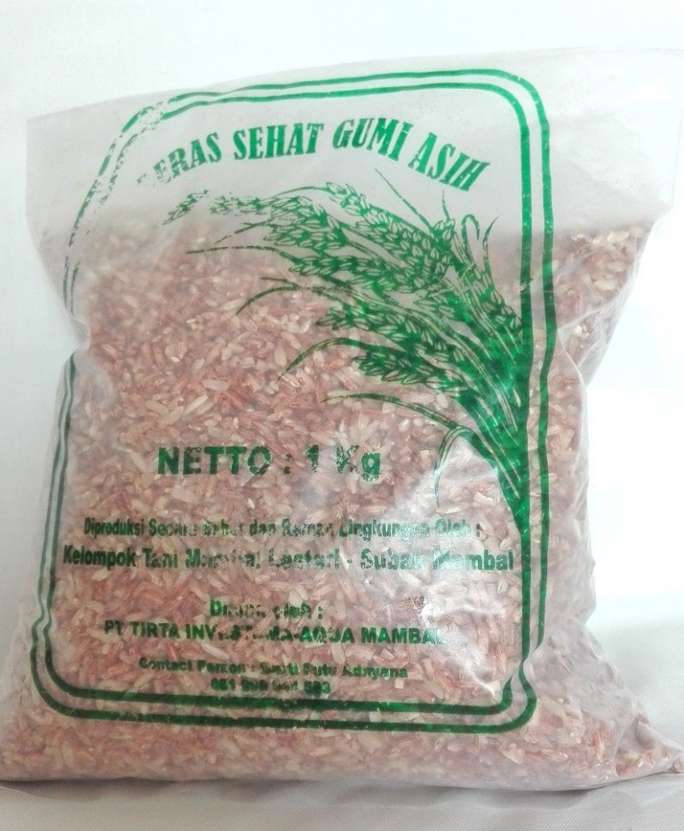 produk Beras Sehat yang diproduksi Kelompok Tani Mambal Lestari (dokpri)